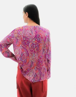 Natura Selection Camisa Paisley 147769-FUCHSIA Hot