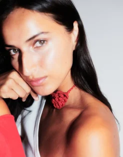 Natura Selection Collar Crochet Flor 147869-RED Hot