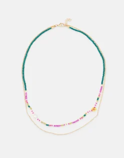 Natura Selection Collar Doble Cadena Beads 147782-GREEN Discount
