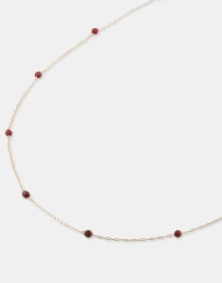 Natura Selection Collar Dorado Piedra Color Hot