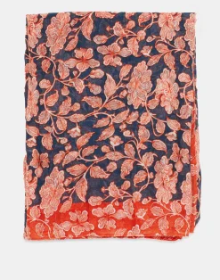 Natura Selection Fular Print Floral 150513-ORANGE Outlet