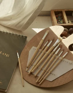 Natura Selection Paleta Con 12 Pinceles 130778-WOOD New