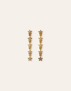 Natura Selection Pendientes Largos Flor 145825-GOLD Clearance