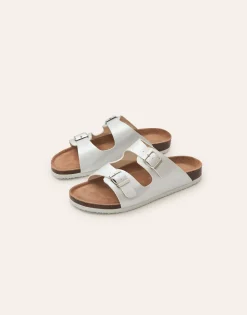 Natura Selection Sandalia Doble Hebilla Ergonómica Metalizada 145446-SILVER Best